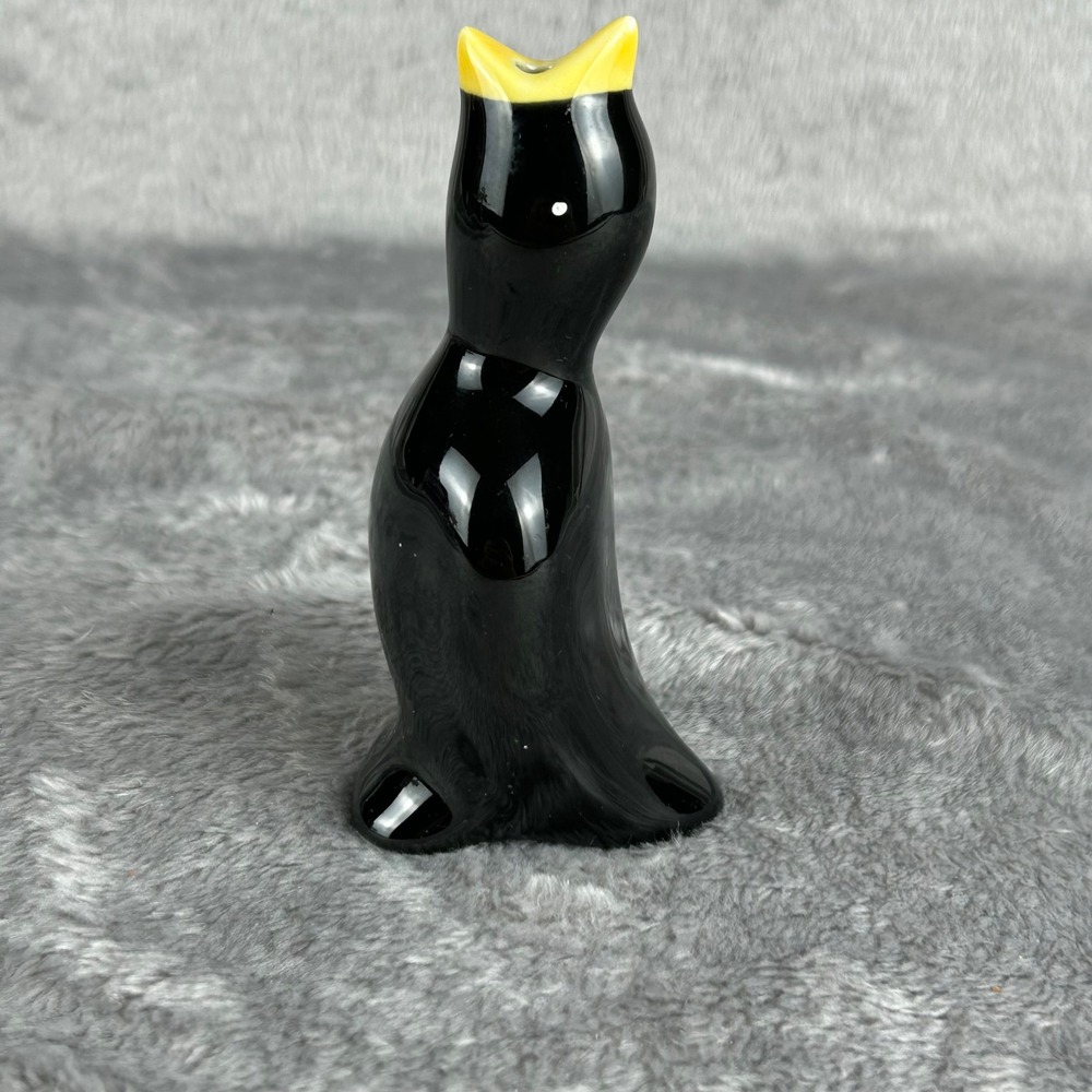Vintage Style Black Ceramic Pie Bird Vent Crow Blackbird Baking Tool 3.75"
